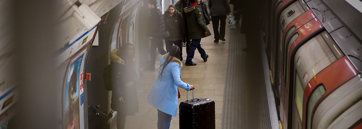 a London train at Vauxhall image of...